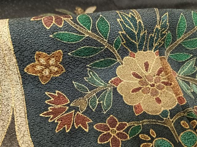 平和屋着物○訪問着 更紗花文 金彩 正絹 逸品 AAAW4263np