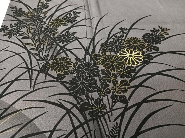 平和屋着物○訪問着 草花シルエット 金彩 正絹 逸品 AAAW4293np