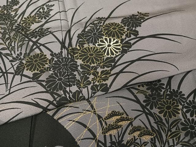 平和屋着物○訪問着 草花シルエット 金彩 正絹 逸品 AAAW4293np