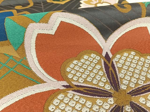 平和屋着物○西陣 創喜庵謹製 六通柄袋帯 花蝶文