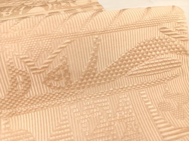 平和屋着物○本場筑前博多織 両面全通柄袋帯 幾何学文様 水