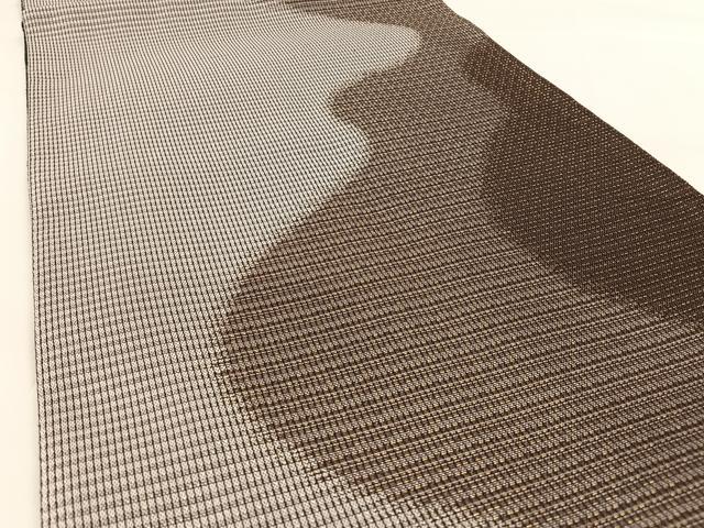 平和屋着物○両面六通柄袋帯 霞文 縞 金糸 さが美扱い 正絹