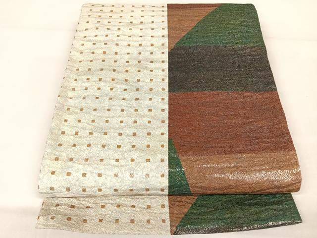 平和屋着物●二代目 川村久太郎　全通柄袋帯　間道　金銀糸　正絹　逸品　AAAW4332np