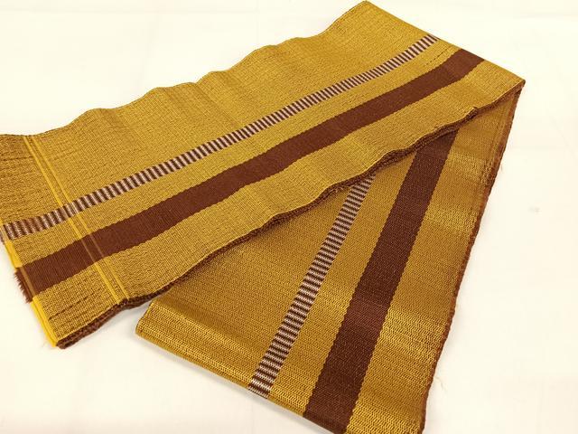 本場黄八丈 半幅帯 平和屋本店□極上 本場黄八丈 半幅帯 間