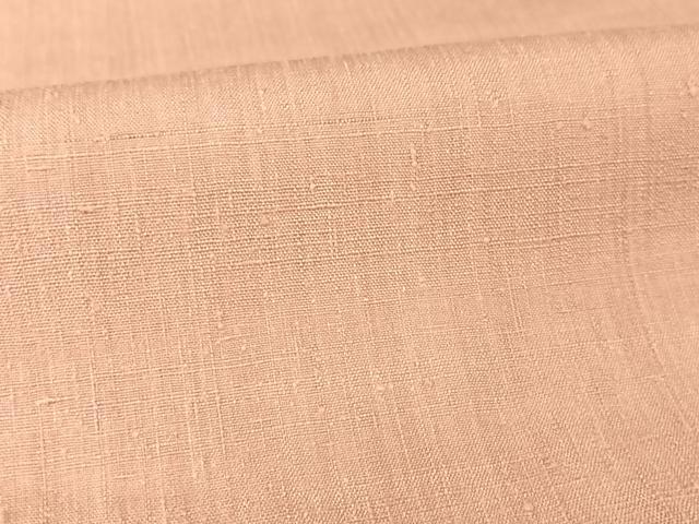 平和屋着物○本場結城紬 重要無形文化財 色無地 紅梅色 正絹 逸品