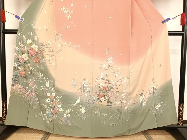 平和屋着物●訪問着　松　暈し染め　金銀彩　正絹　逸品　未使用　AAAW9257zg 平和屋着物○訪問着 松 暈し染め 金銀彩 正絹 逸品 未使用