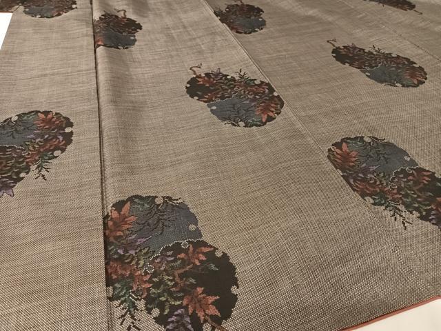 平和屋着物○本場大島紬 カタス9マルキ 雪輪草花文 正絹 逸品 AAAW4381np