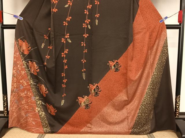 平和屋着物○訪問着 花蝶文 金彩 正絹 逸品 AAAW4386np