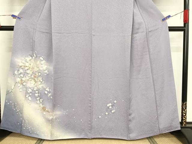 平和屋着物●訪問着　枝桜文　暈し染め　金彩　やまと誂製　正絹　逸品　AAAW4387np 平和屋着物○訪問着 枝桜文 暈し染め 金彩 やまと誂製 正絹 逸品