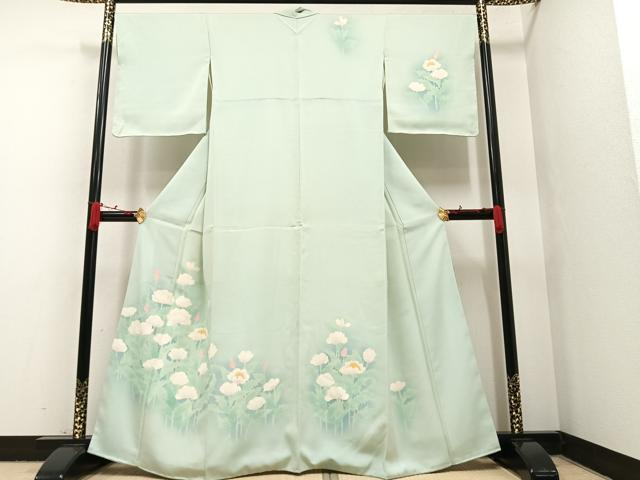 平和屋着物●訪問着　枝花文　暈し染め　正絹　逸品　AAAW4426ph