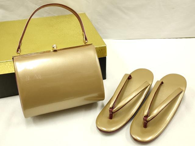 平和屋着物▼和装小物　和装バッグ・草履セット　ハンドバッグ　逸品　AAAW4576ay