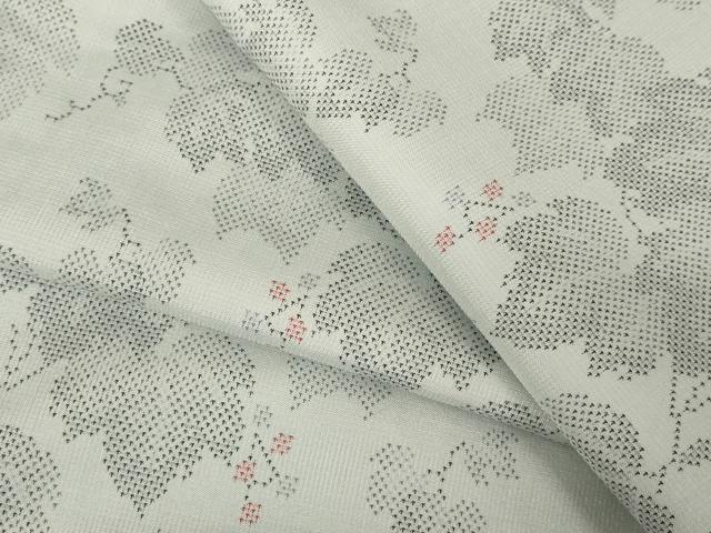 平和屋着物●本場大島紬　白大島　カタス9マルキ　フサスグリ　正絹　逸品　AAAW5256br