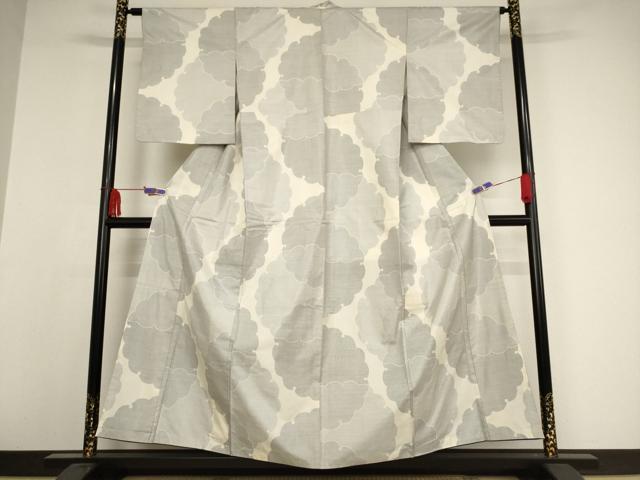 平和屋着物○本場大島紬 9マルキ 扇面吉祥花文 正絹 逸品 CAAU9609vf  