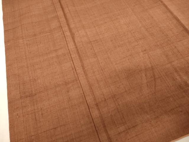 平和屋着物○結城紬 色無地 赭色 正絹 逸品 AAAW5259br