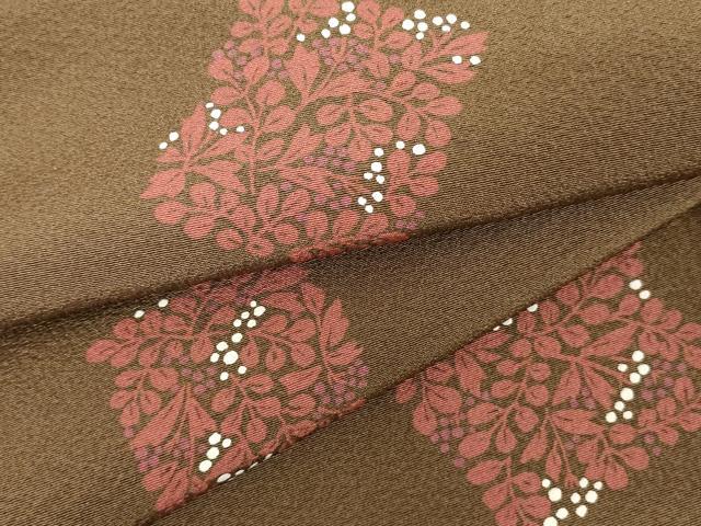 平和屋着物●上質な小紋　南天　萩　正絹　逸品　AAAW5261br