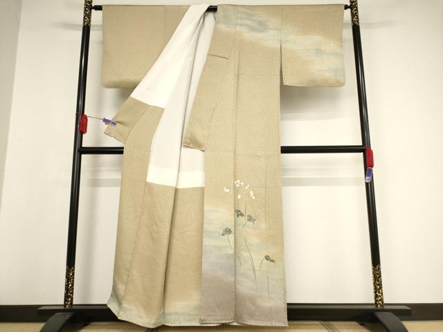 平和屋着物○訪問着 絞り 草花文 暈し染め 正絹 逸品 CAAW3793vf