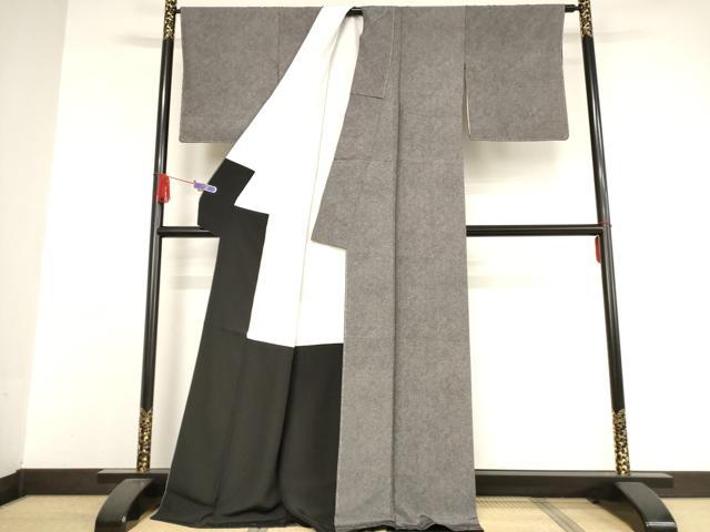 平和屋着物●伝統工芸士　金田今朝男　江戸小紋　極小鮫小紋柄　黒地　正絹　逸品　未使用　AAAW5284br 平和屋着物○伝統工芸士 金田今朝男 江戸小紋 極小鮫小紋柄