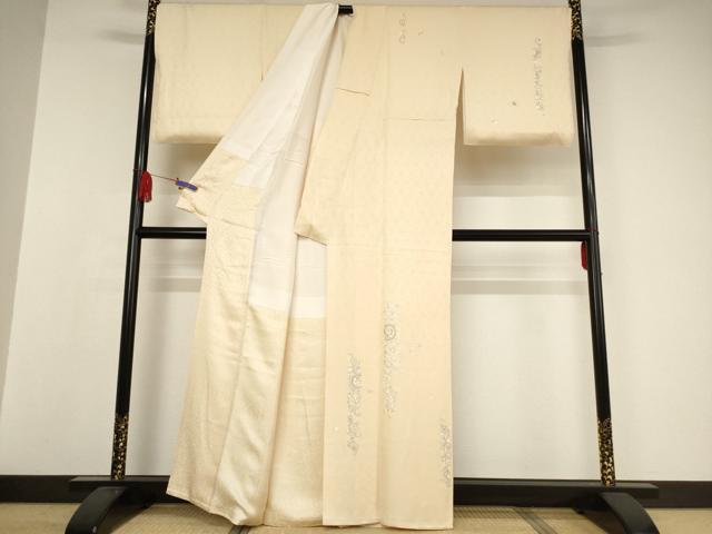 平和屋着物○訪問着 刺繍 正倉院花唐草文 金銀糸 正絹