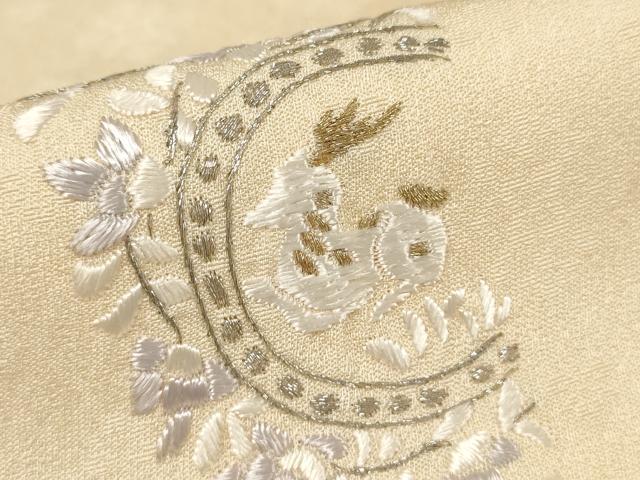 平和屋着物●訪問着　刺繍　正倉院花唐草文　金銀糸　正絹　逸品　AAAW5304br 平和屋着物○訪問着 刺繍 正倉院花唐草文 金銀糸 正絹