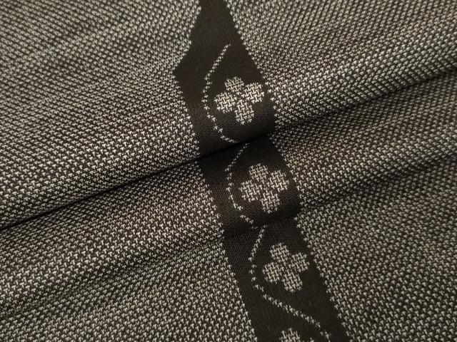 平和屋着物●本場大島紬　カタス9マルキ　変わり縞花文　正絹　逸品　AAAW5309br