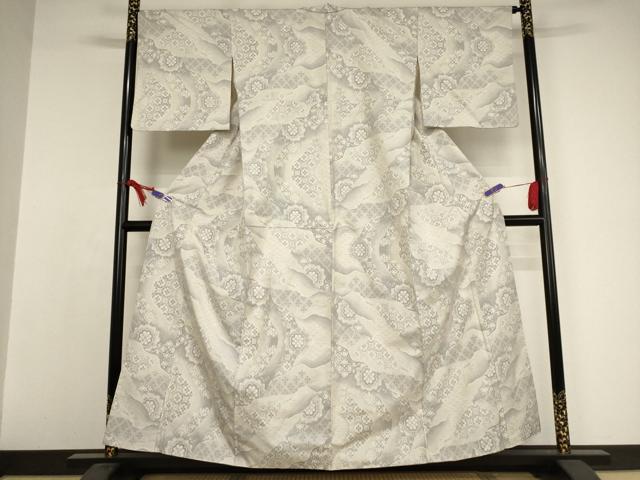 平和屋着物●本場大島紬　カタス7マルキ　霞吉祥花文　正絹　逸品　AAAW5319br 平和屋着物○本場大島紬 カタス7マルキ 霞吉祥花文 正絹 逸品 AAAW5319br