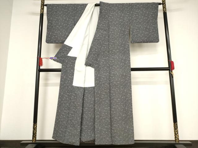 平和屋着物○本場縞大島紬 黒地 正絹 逸品 AAAW4277np