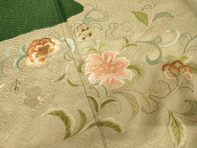 平和屋着物○訪問着 中国三大刺繍 相良刺繍 総刺繍 絞り 霞