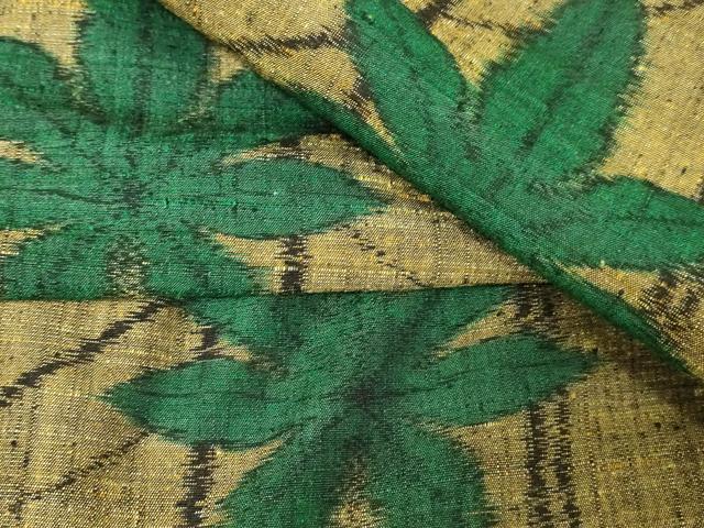 平和屋着物●上質な紬　幾何学八手文　ロング丈　正絹　逸品　AAAW5342br