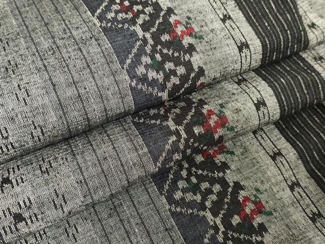 平和屋着物●上質な紬　幾何学間道　正絹　逸品　AAAW5344br
