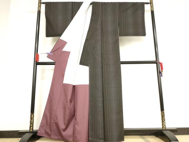 平和屋着物●本場大島紬　一元絣　間道　正絹　逸品　AAAW5350br 平和屋着物○本場大島紬 一元絣 間道 正絹 逸品 AAAW5350br