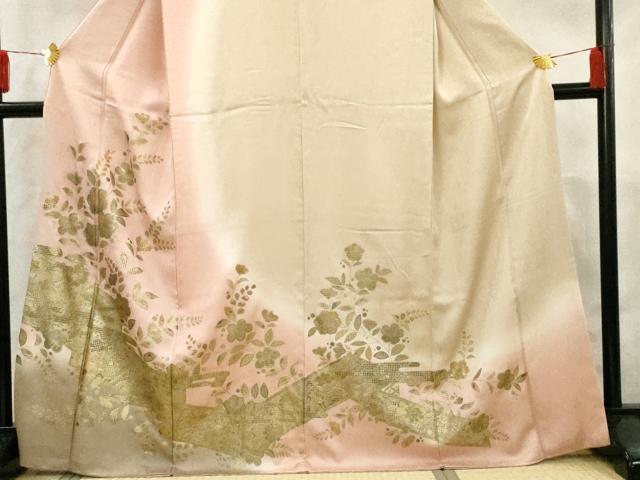 平和屋着物□極上 訪問着 枝花文 暈し染め 金彩 薄色地 逸品 CYAA3789s5