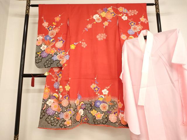 七五三 7歳女の子 5点 120～135cm 青緑 鞠鴛鴦 子供着物 9RG10 七五三