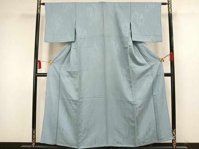 平和屋着物▽上質な色無地　単衣　杢目地紋　水色　正絹　逸品　AAAW7561fy 平和屋着物▽上質な色無地 単衣 杢目地紋 水色 正絹 逸品