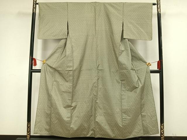 平和屋着物▽本場大島紬　単衣　7マルキ　幾何学文様　正絹　逸品　AAAW7578fy 平和屋着物▽本場大島紬 単衣 7マルキ 幾何学文様 正絹 逸品 AAAW7578fy