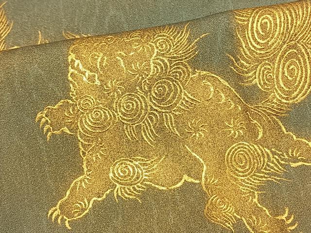 平和屋着物▽豪華色留袖　単衣　唐獅子　暈し染め　金彩　正絹　逸品　AAAW7587fy 平和屋着物▽豪華色留袖 単衣 唐獅子 暈し染め 金彩 正絹 逸品