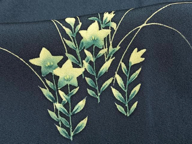 平和屋着物▽訪問着 単衣 草花文 京都工芸染織 宮下 たとう