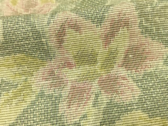 平和屋着物▽上質な紬 単衣 草花文 正絹 逸品 AAAW7614fy