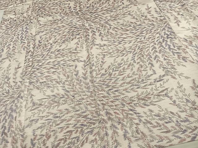 平和屋着物▽上質な紬　単衣　葉尽くし　正絹　逸品　未使用　AAAW7617fy 平和屋着物▽上質な紬 単衣 葉尽くし 正絹 逸品 未使用 AAAW7617fy