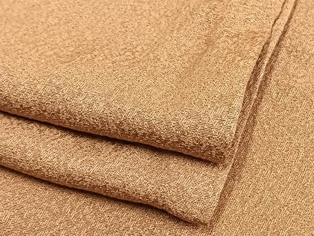 平和屋着物▽上質な色無地　単衣　土器色　正絹　逸品　AAAW7634fy