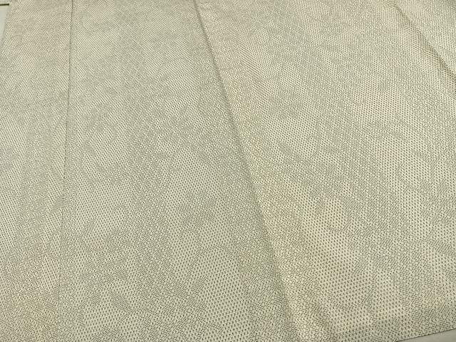 平和屋着物▽本塩沢 単衣 110亀甲 草花間道 正絹 逸品 AAAW1519fy