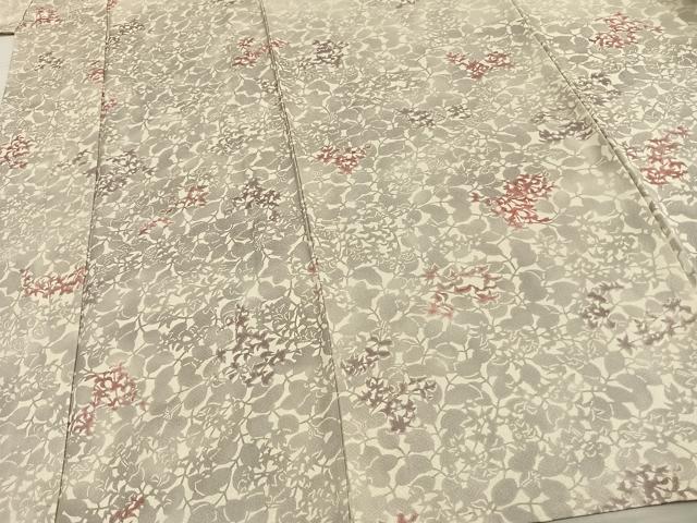 平和屋着物▽上質な小紋 単衣 草花文 正絹 逸品 AAAW7637fy