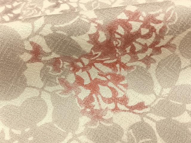 平和屋着物▽上質な小紋 単衣 草花文 正絹 逸品 AAAW7637fy 