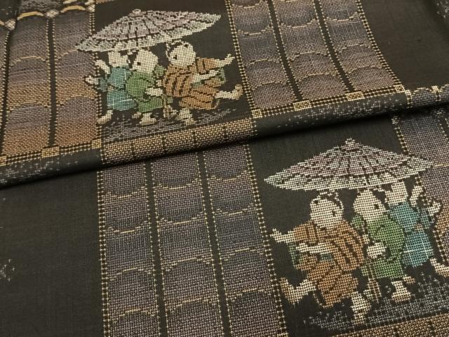 平和屋着物●訪問着　本場染大島紬　遠山松文　正絹　逸品　CAAW3721vf 平和屋着物○訪問着 本場染大島紬 遠山松文 正絹 逸品 CAAW3721vf