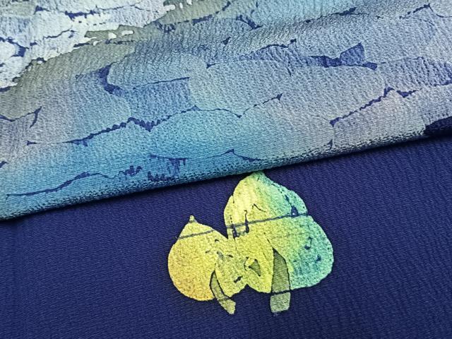 平和屋着物▽訪問着 単衣 ろうけつ染め 風景文 正絹 逸品 AAAW7661fy