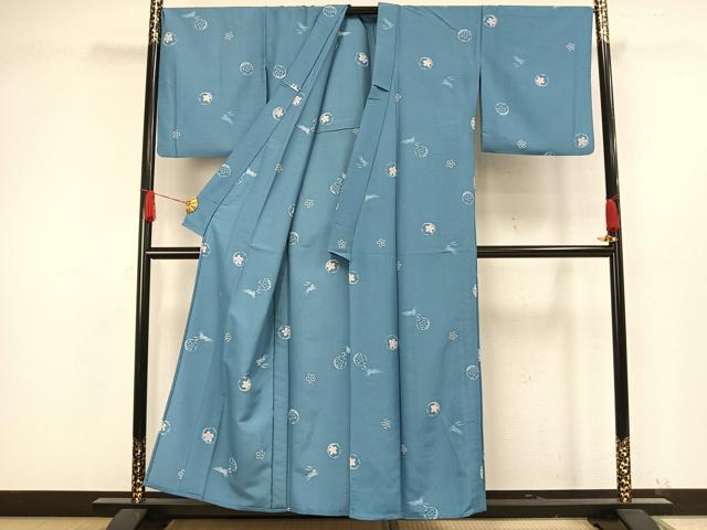 平和屋着物▽小紋　単衣　花丸文　兎　洗える着物　AAAW7668fy 平和屋着物▽小紋 単衣 花丸文 兎 洗える着物 AAAW7668fy 平和屋着物