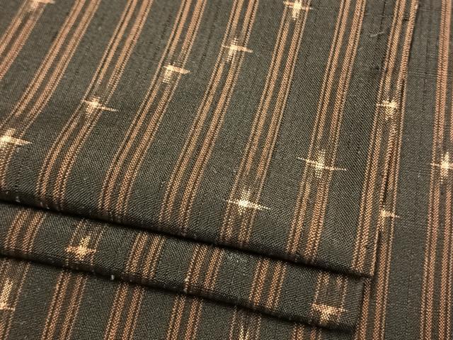 平和屋着物▽上質な紬　単衣　十字絣　正絹　逸品　AAAW7672fy