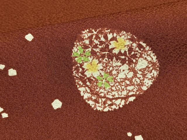 平和屋着物▽上質な小紋　単衣　花丸文　正絹　逸品　AAAW7675fy 平和屋着物▽上質な小紋 単衣 花丸文 正絹 逸品 AAAW7675fy