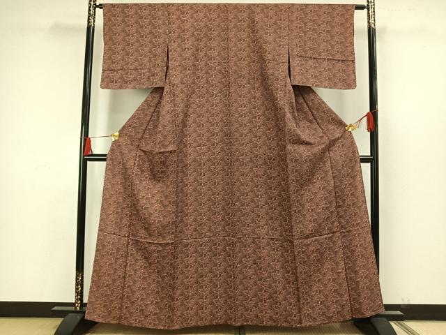 平和屋着物▽上質な小紋　単衣　風景文　正絹　逸品　AAAW7681fy 平和屋着物▽上質な小紋 単衣 風景文 正絹 逸品 AAAW7681fy