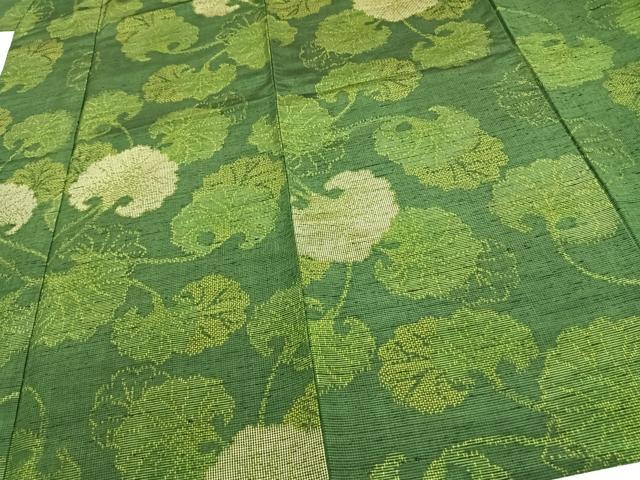 平和屋着物▽上質な紬 単衣 蔦の葉文 正絹 逸品 AAAW7693fy