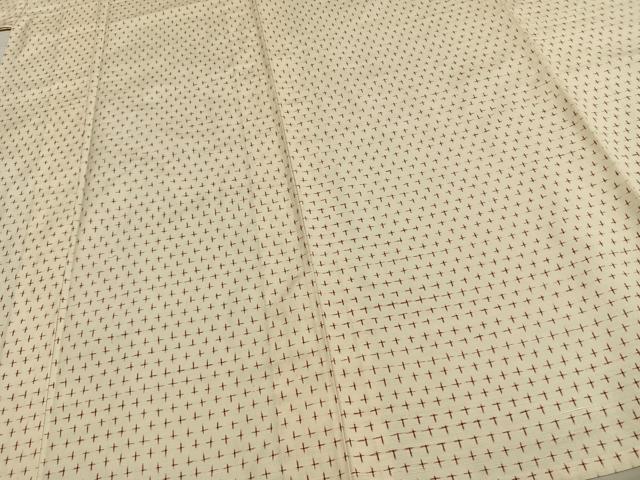平和屋着物▽上質な紬 単衣 十字絣 正絹 逸品 未使用 AAAW7703fyの通販